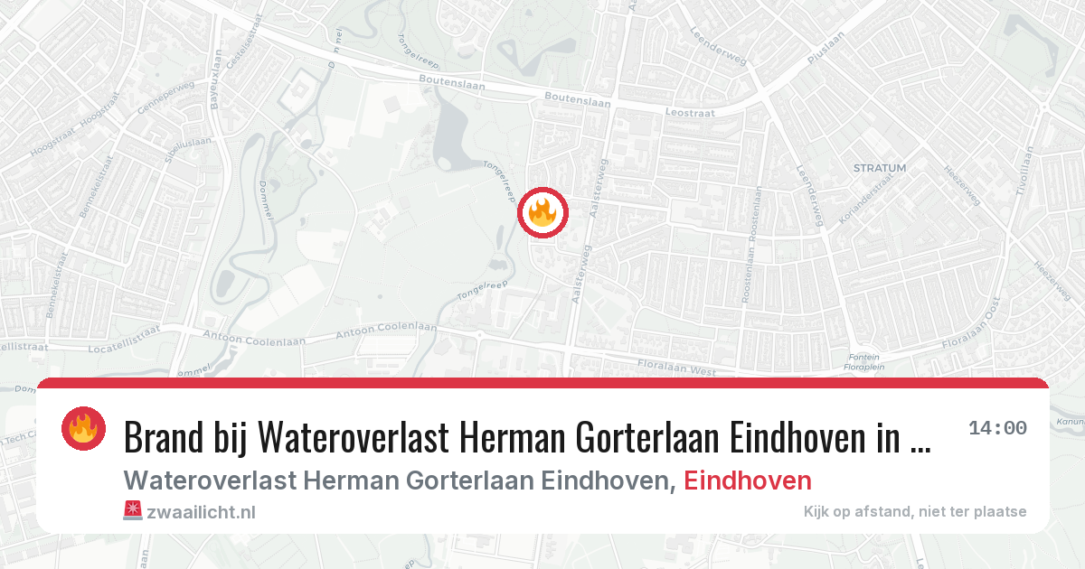 Brand bij Wateroverlast Herman Gorterlaan Eindhoven in Eindhoven — 5 jul 2026