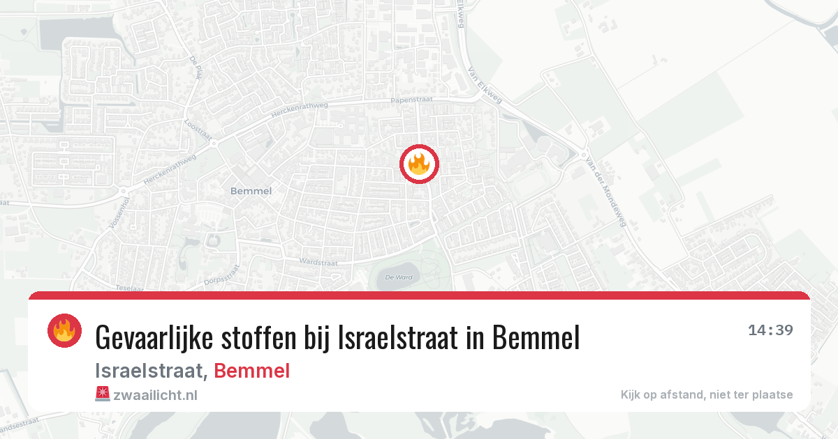 Gevaarlijke stoffen bij Israelstraat in Bemmel — 2 jul 2026