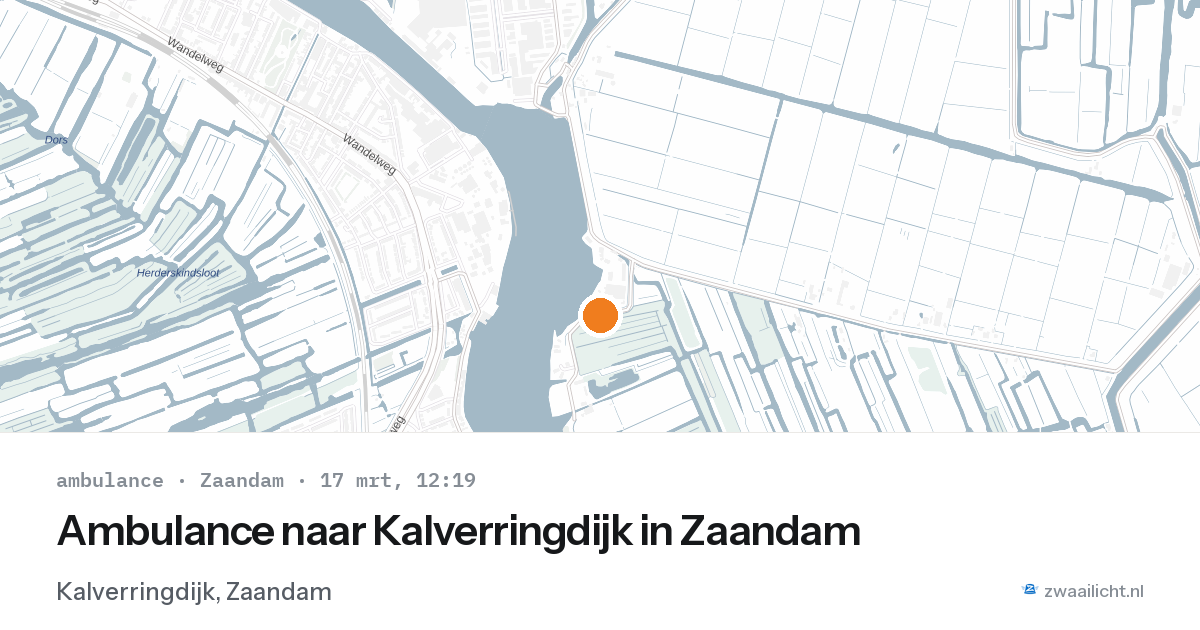 Ambulance naar Kalverringdijk in Zaandam — 17 mrt 2026
