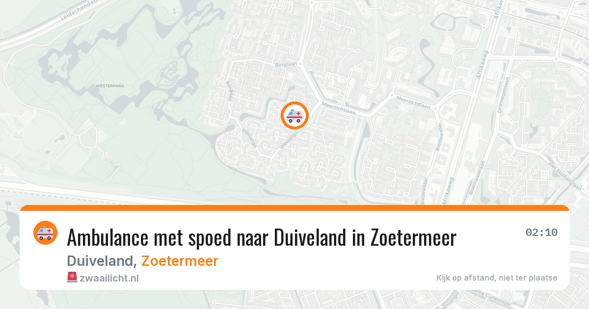 Ambulance met spoed naar Duiveland in Zoetermeer — 6 aug 2026