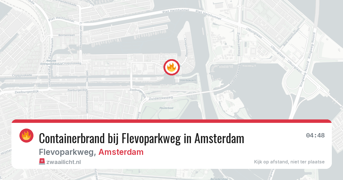 Containerbrand bij Flevoparkweg in Amsterdam — 17 mei 2026