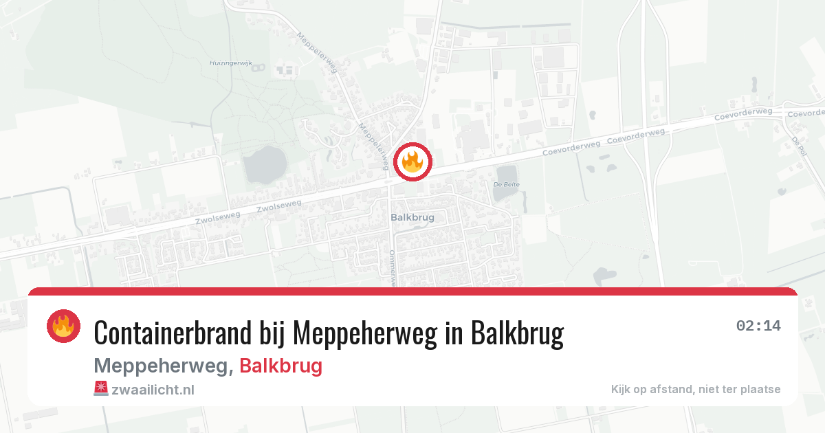 Containerbrand bij Meppeherweg in Balkbrug — 8 jul 2026