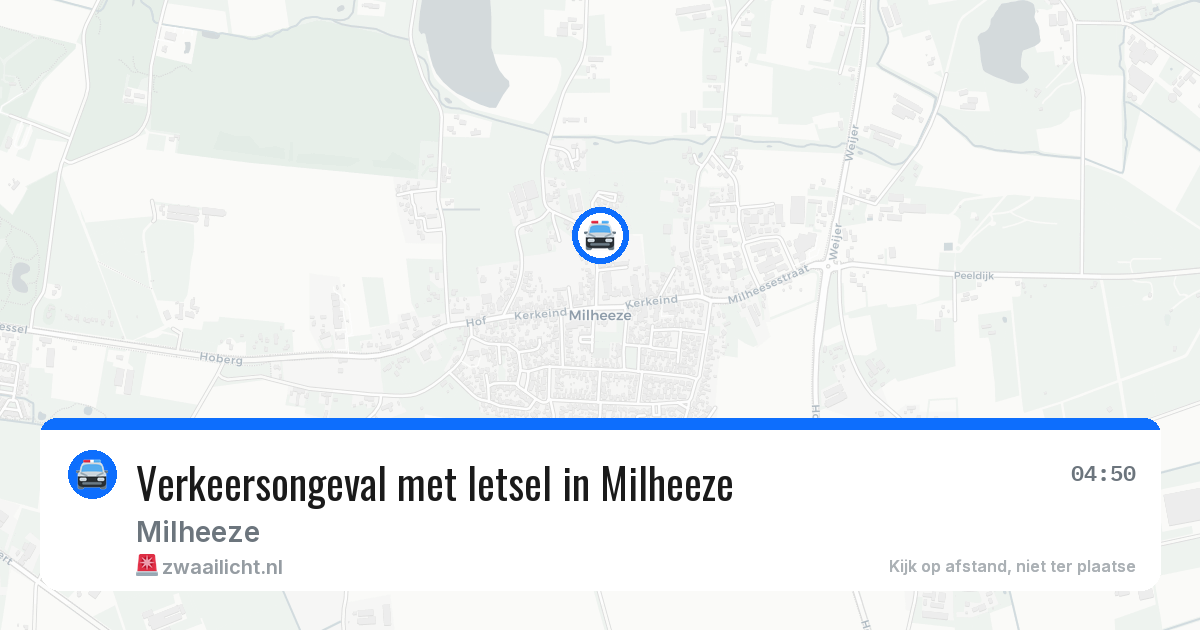 Verkeersongeval met letsel in Milheeze — 26 jun 2026
