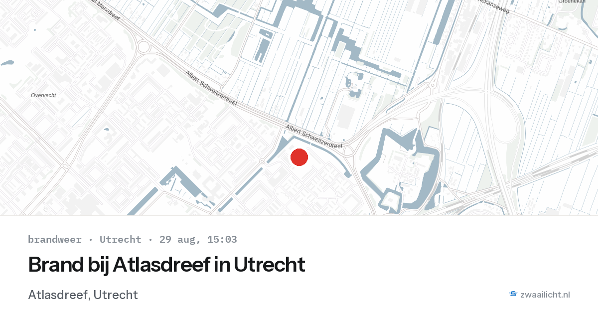 Brand bij Atlasdreef in Utrecht — 29 aug 2026