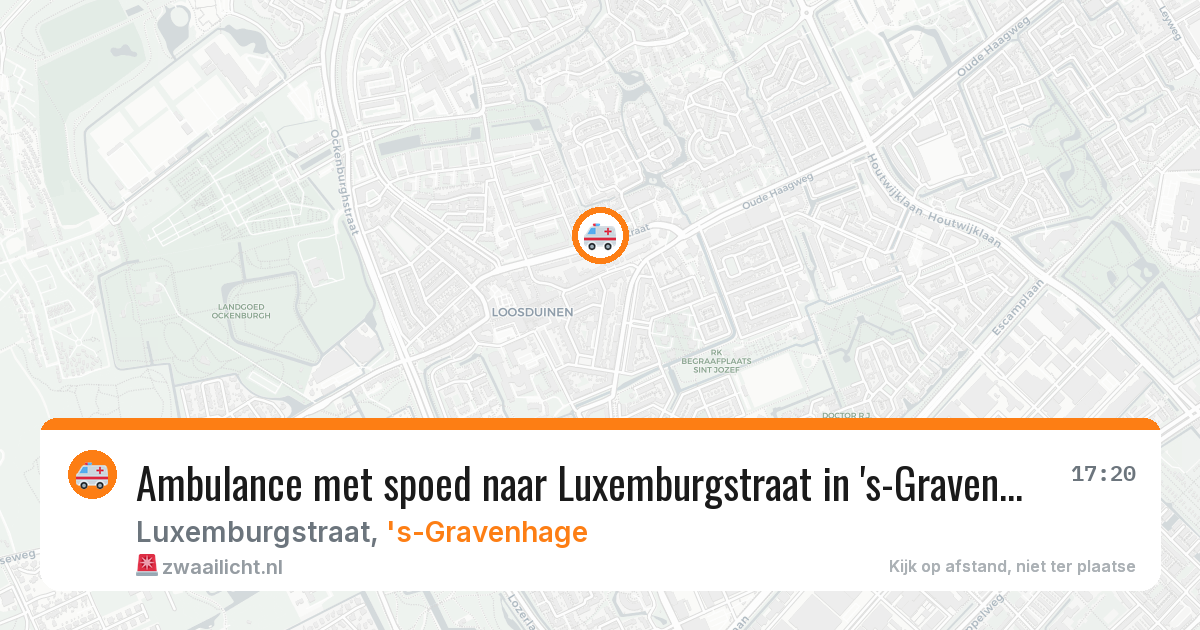 Ambulance met spoed naar Luxemburgstraat in 's-Gravenhage — 9 aug 2026
