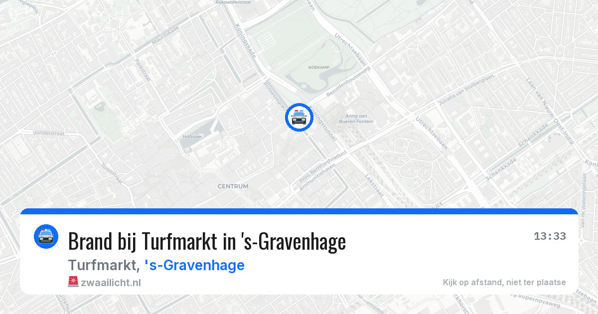Brand bij Turfmarkt in 's-Gravenhage — 4 jul 2026