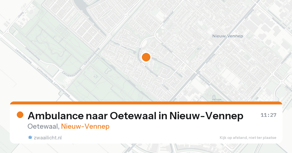 Ambulance naar Oetewaal in Nieuw-Vennep — 17 mei 2026