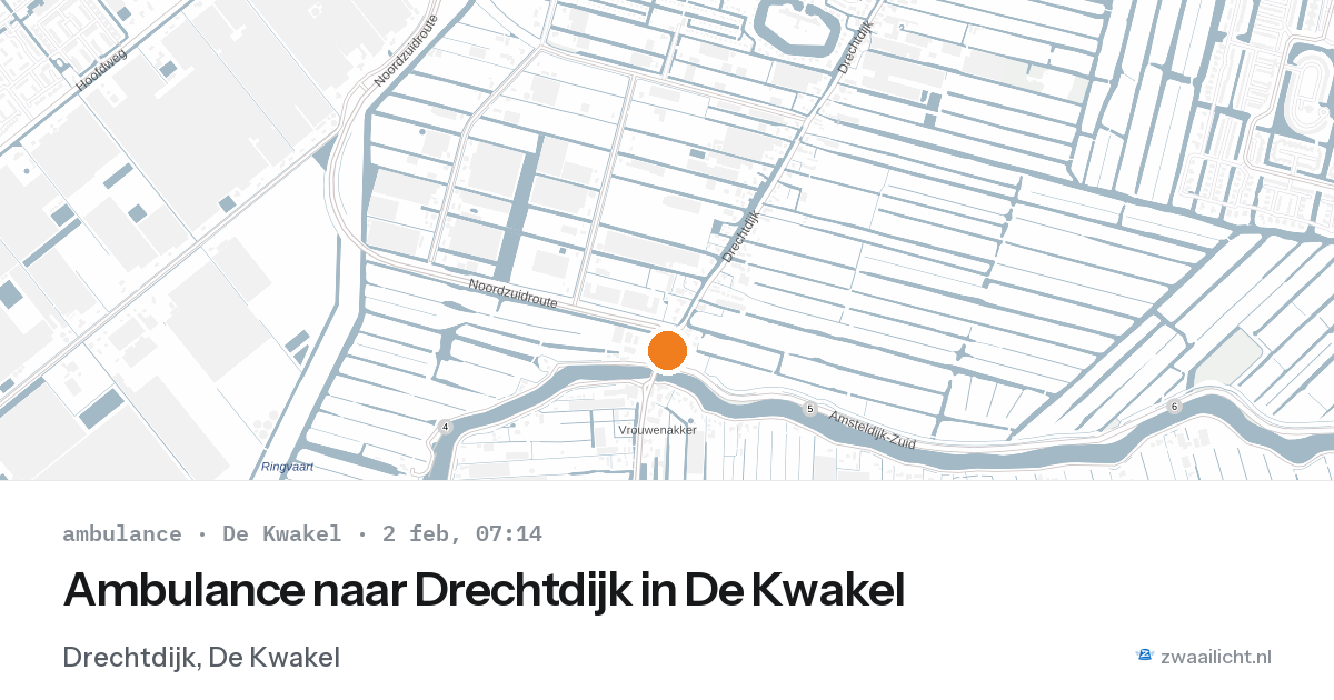 Ambulance naar Drechtdijk in De Kwakel — 2 feb 2026