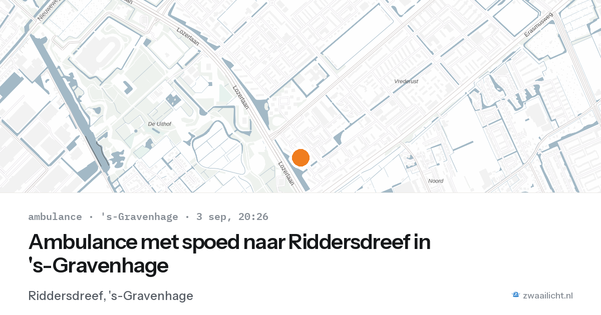 Ambulance met spoed naar Riddersdreef in 's-Gravenhage — 3 sep 2026