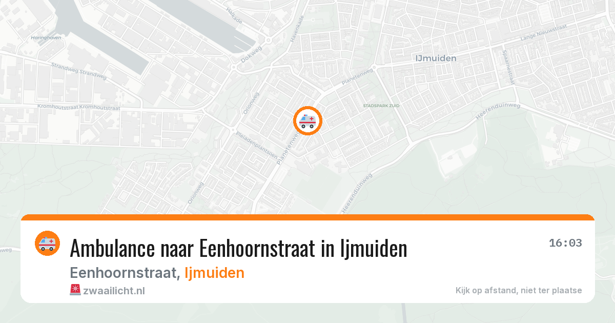 Ambulance naar Eenhoornstraat in Ijmuiden — 18 mrt 2026