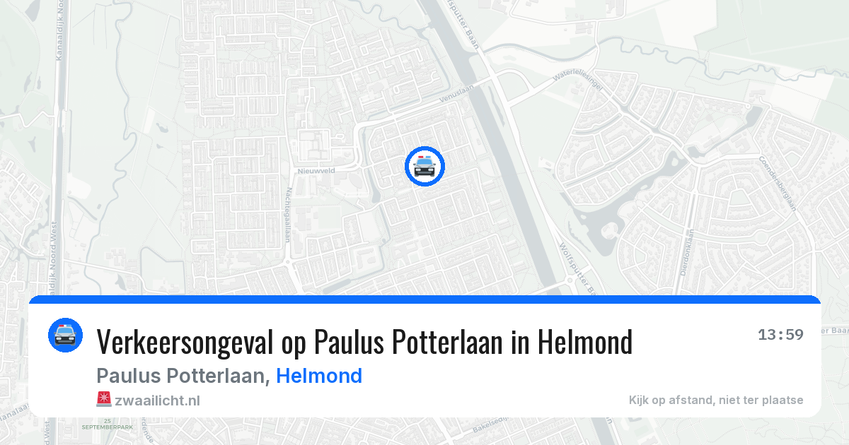 Verkeersongeval op Paulus Potterlaan in Helmond — 16 mei 2026