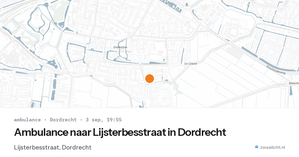 Ambulance naar Lijsterbesstraat in Dordrecht — 3 sep 2026