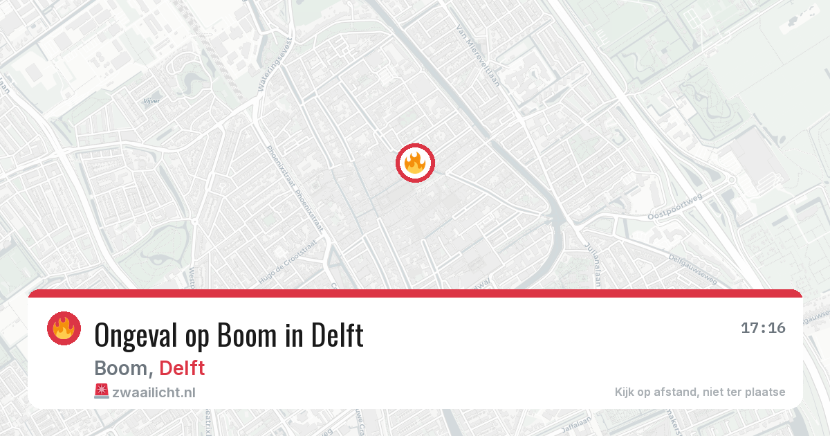 Ongeval op Boom in Delft — 5 aug 2026