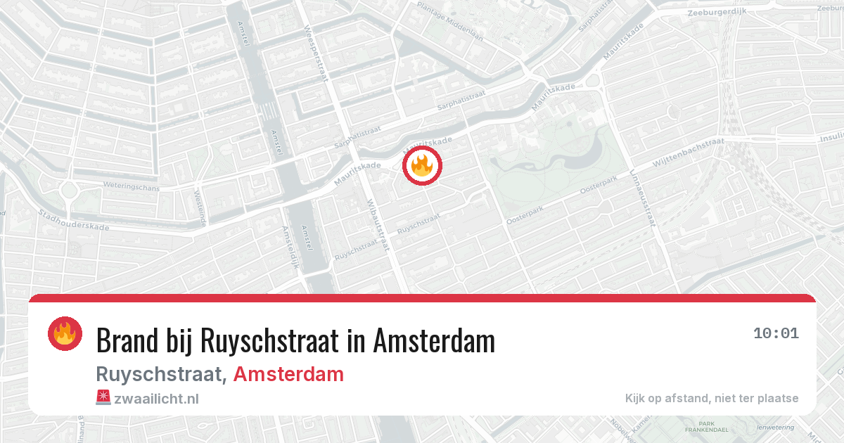 Brand bij Ruyschstraat in Amsterdam — 11 jun 2026