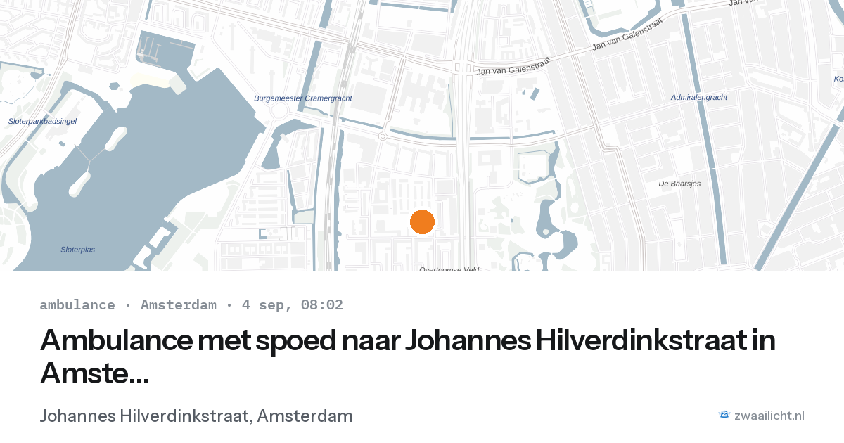 Ambulance met spoed naar Johannes Hilverdinkstraat in Amsterdam — 4 sep 2026