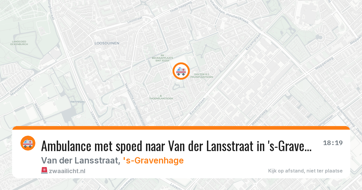 Ambulance met spoed naar Van der Lansstraat in 's-Gravenhage — 20 jun 2026