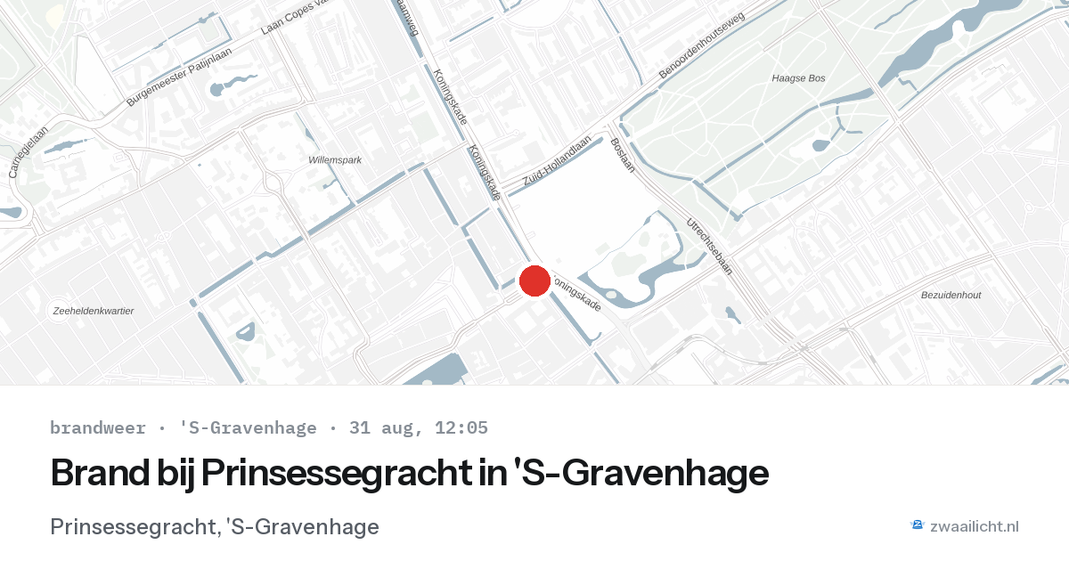 Brand bij Prinsessegracht in 'S-Gravenhage — 31 aug 2026