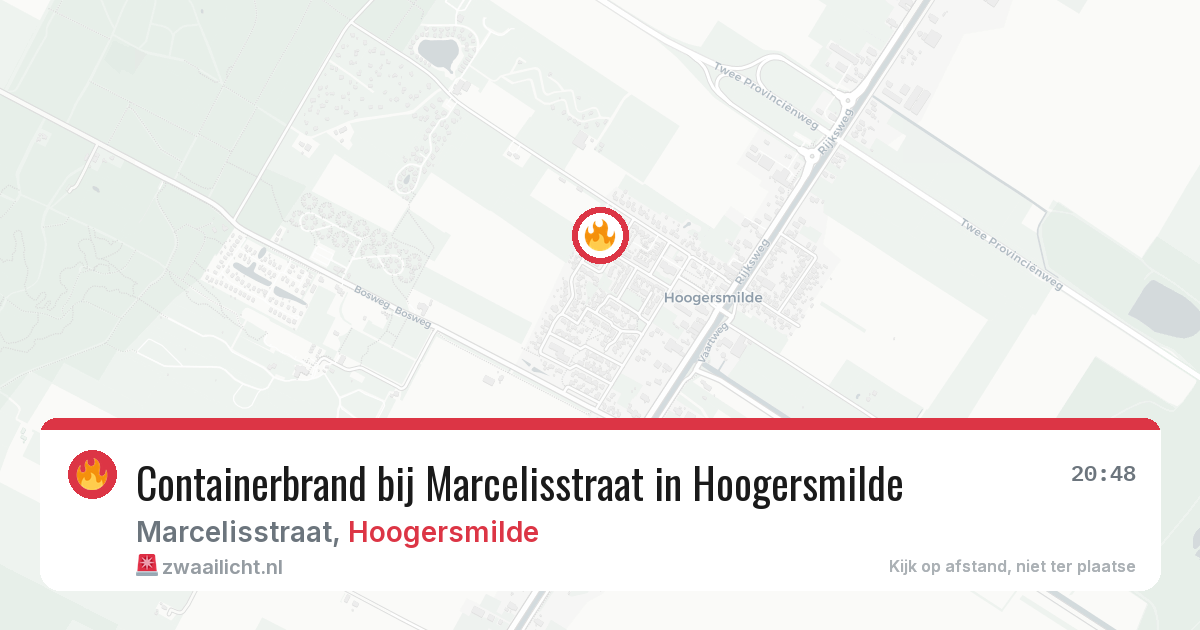 Containerbrand bij Marcelisstraat in Hoogersmilde — 26 mei 2026