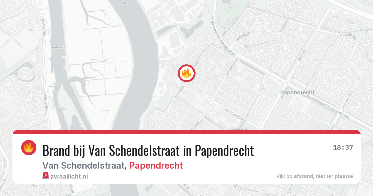 Brand bij Van Schendelstraat in Papendrecht — 12 jun 2026