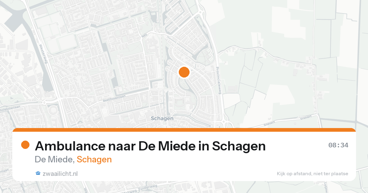 Ambulance naar De Miede in Schagen — 16 aug 2026