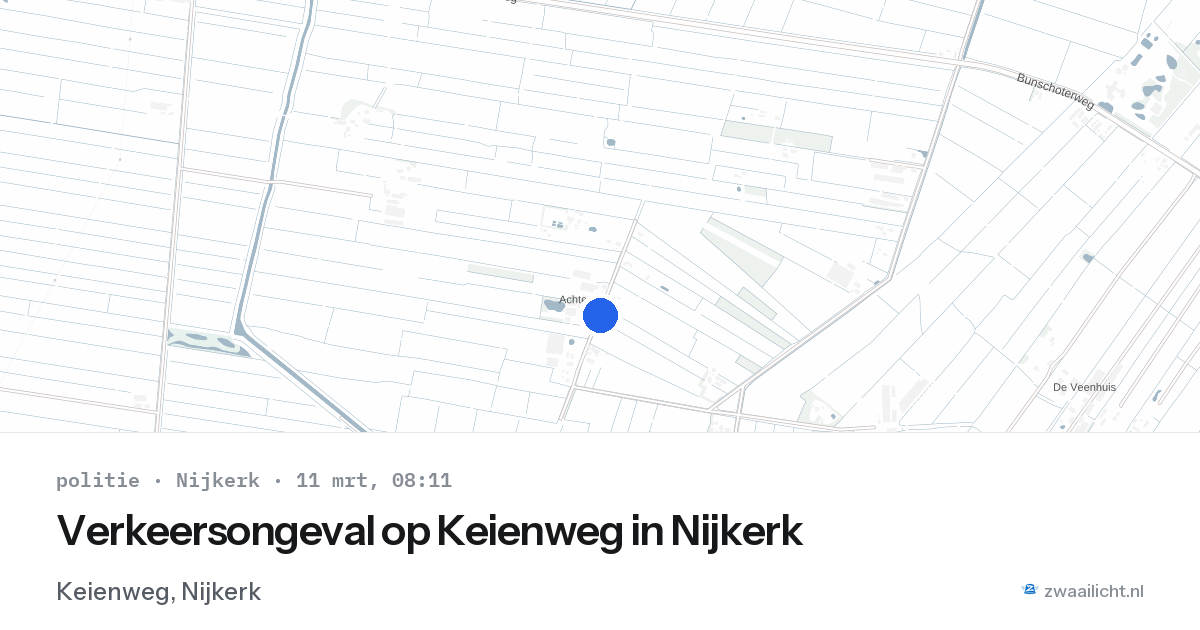 Verkeersongeval op Keienweg in Nijkerk — 11 mrt 2026