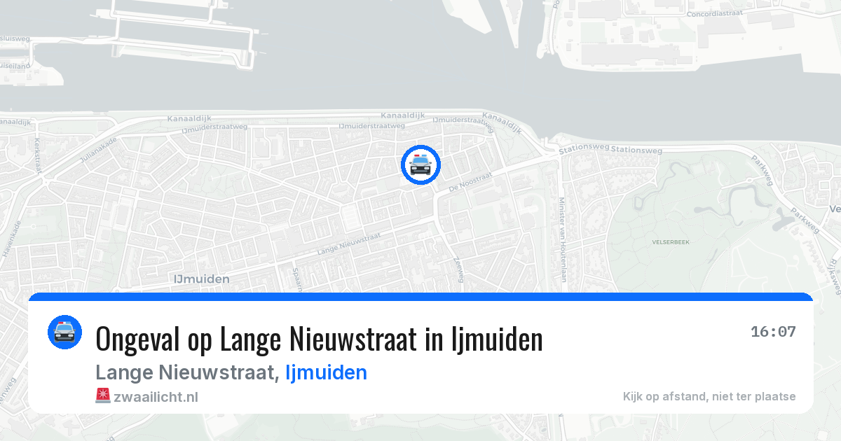 Ongeval op Lange Nieuwstraat in Ijmuiden — 25 jul 2026