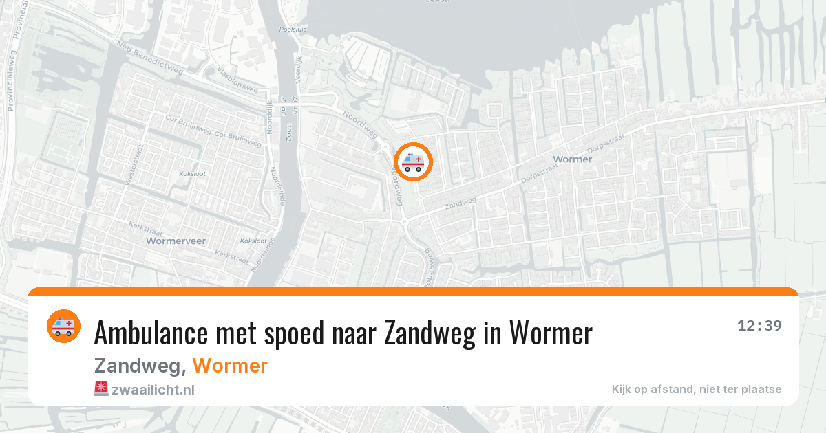 Ambulance met spoed naar Zandweg in Wormer — 14 aug 2026