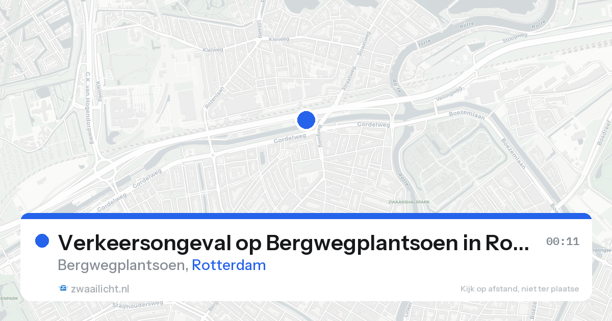 Verkeersongeval op Bergwegplantsoen in Rotterdam — 15 aug 2026