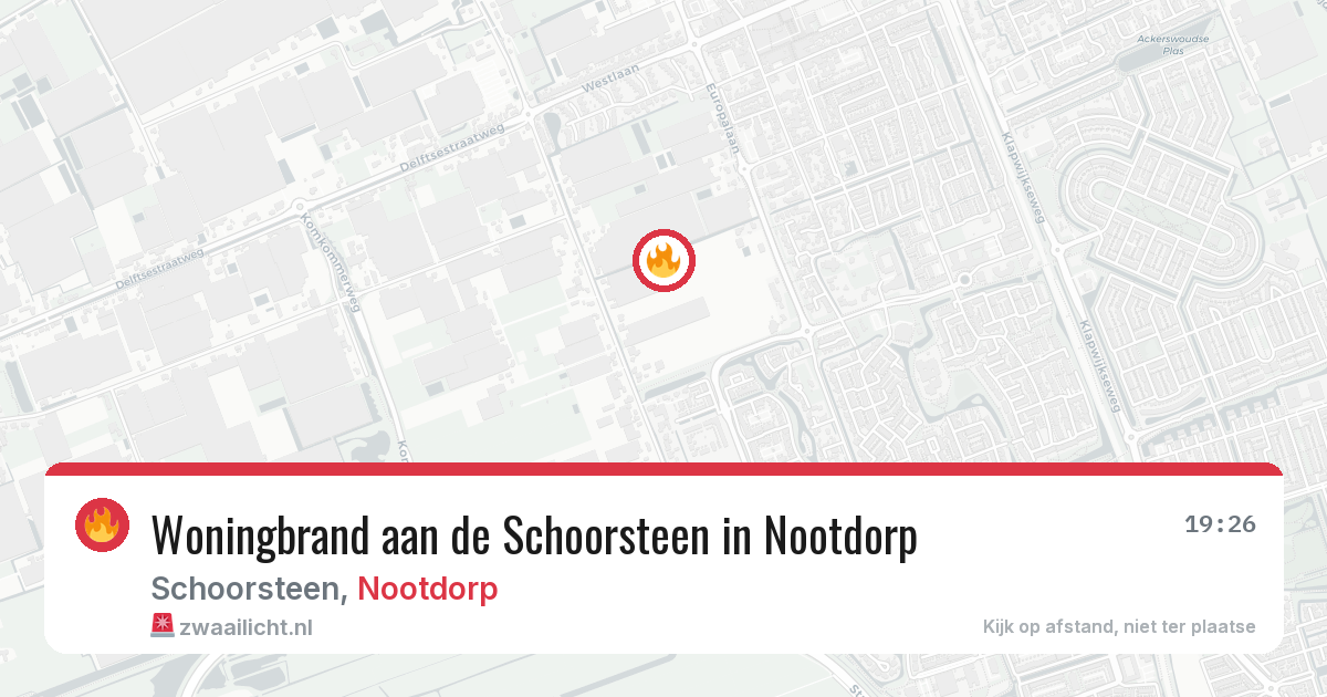 Woningbrand aan de Schoorsteen in Nootdorp — 29 mrt 2026