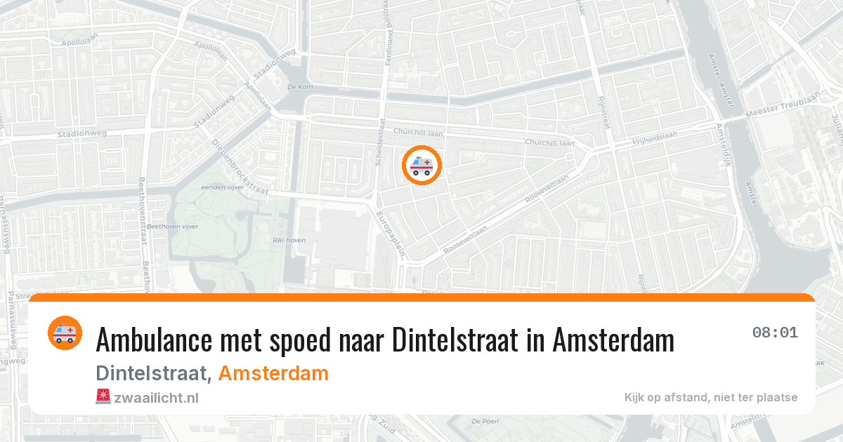 Ambulance met spoed naar Dintelstraat in Amsterdam — 14 aug 2026