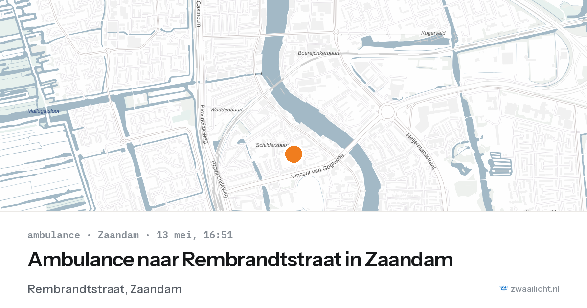 Ambulance naar Rembrandtstraat in Zaandam — 13 mei 2026