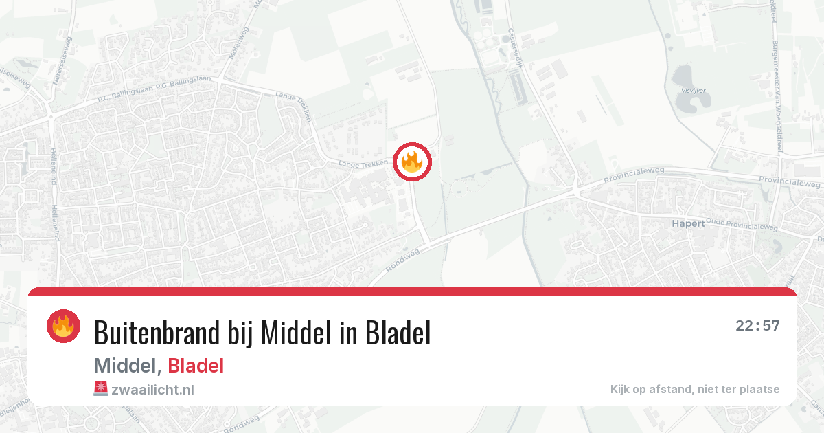 Buitenbrand bij Middel in Bladel — 21 jul 2026