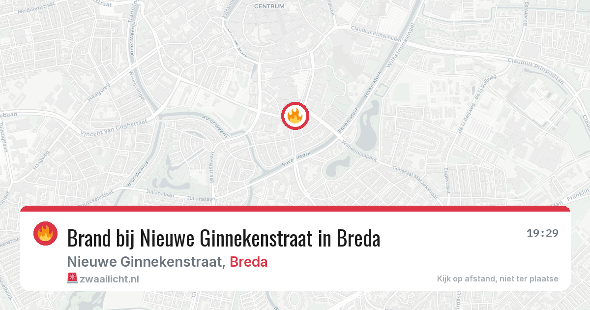 Brand bij Nieuwe Ginnekenstraat in Breda — 19 jul 2026