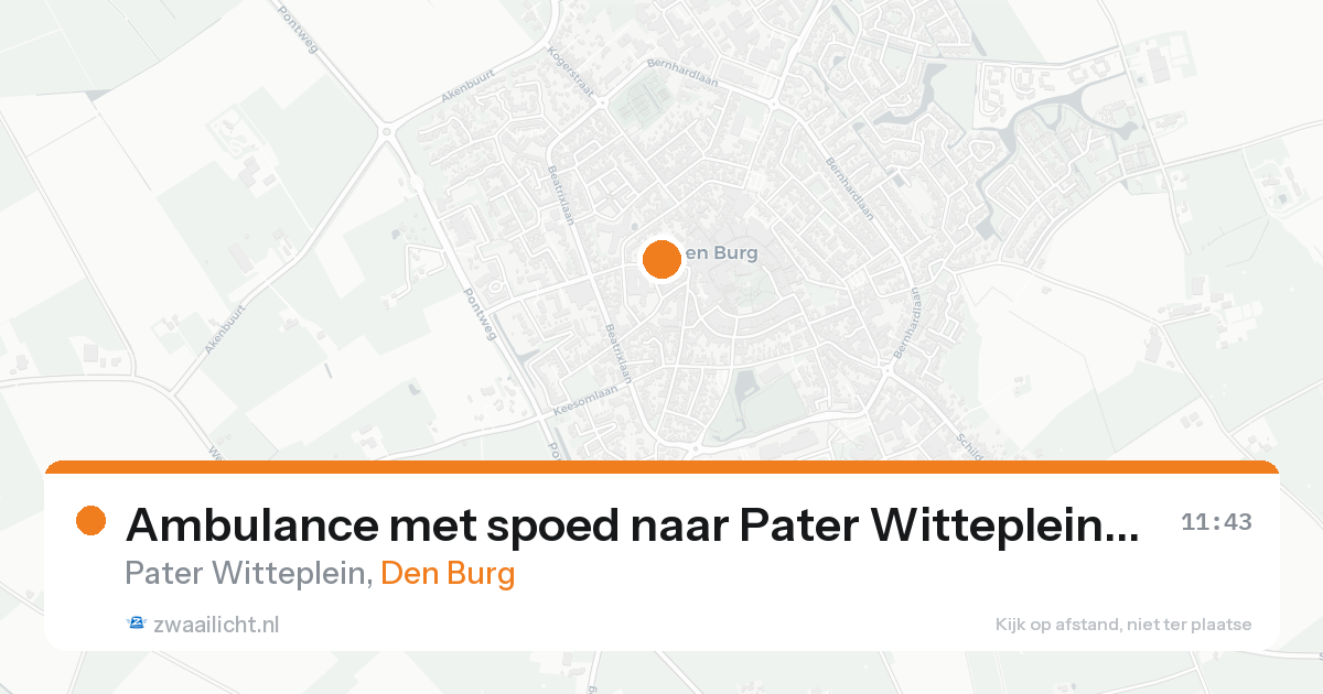 Ambulance met spoed naar Pater Witteplein in Den Burg — 22 aug 2026
