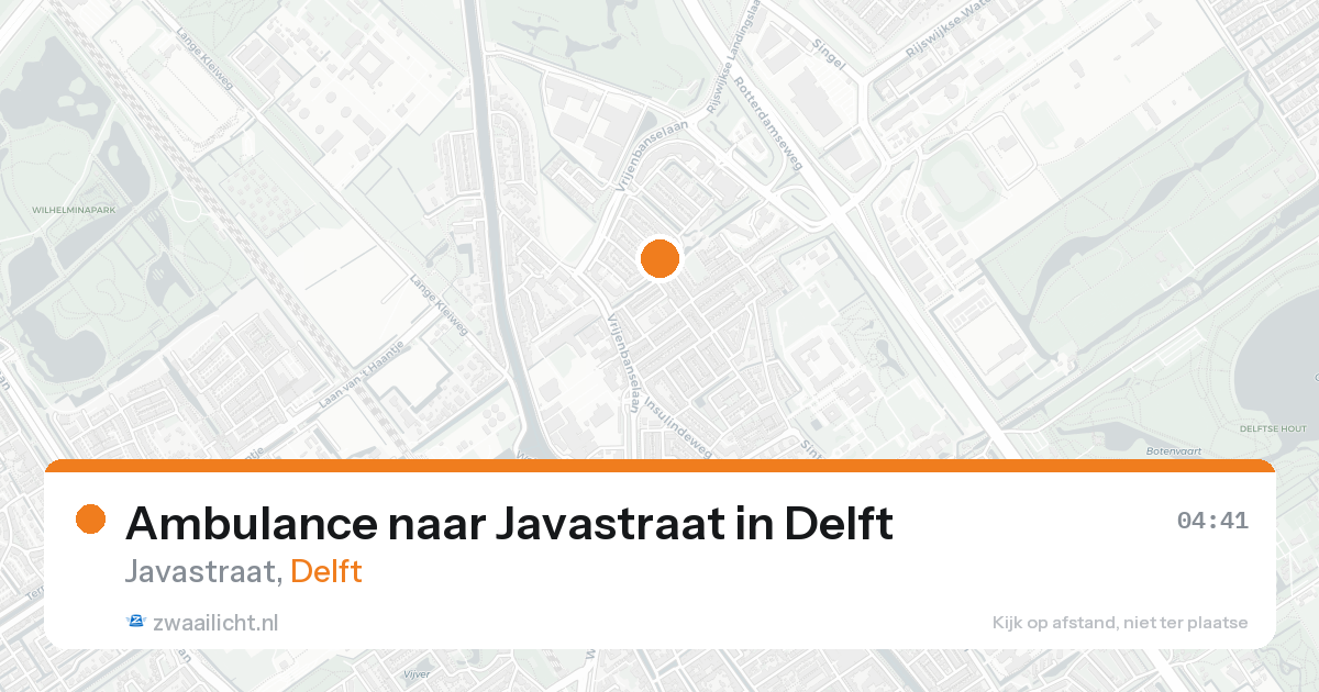 Ambulance naar Javastraat in Delft — 17 aug 2026