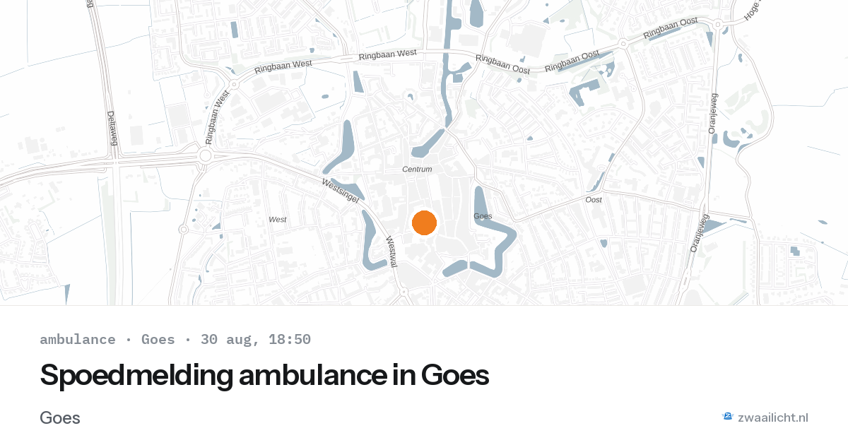 Spoedmelding ambulance in Goes — 30 aug 2026