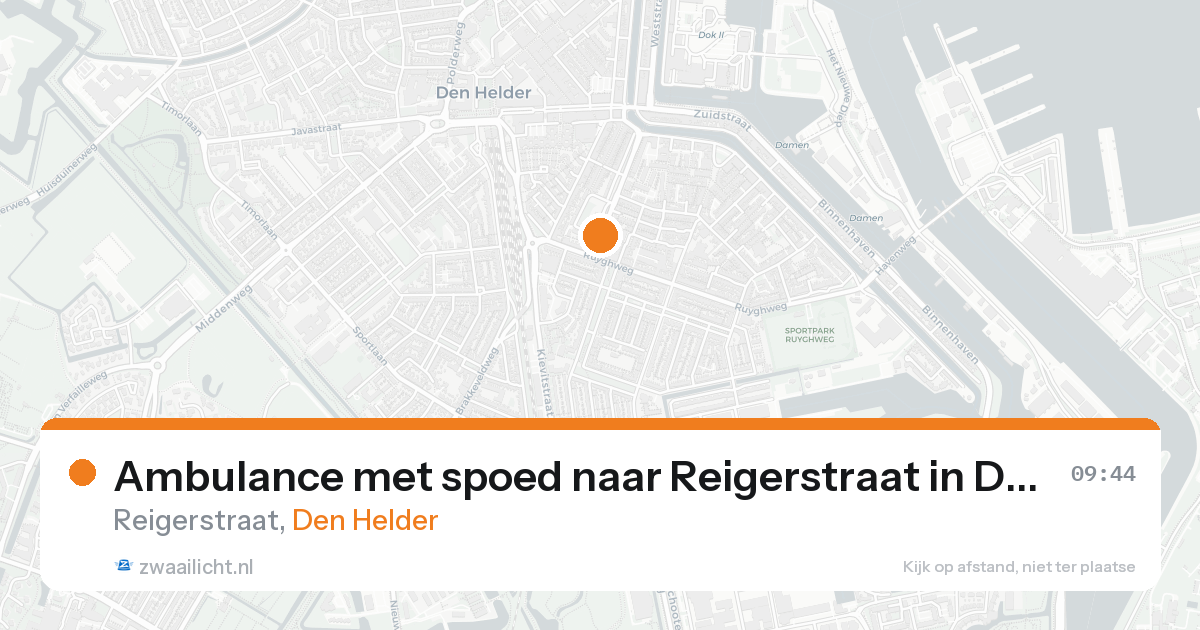Ambulance met spoed naar Reigerstraat in Den Helder — 25 aug 2026