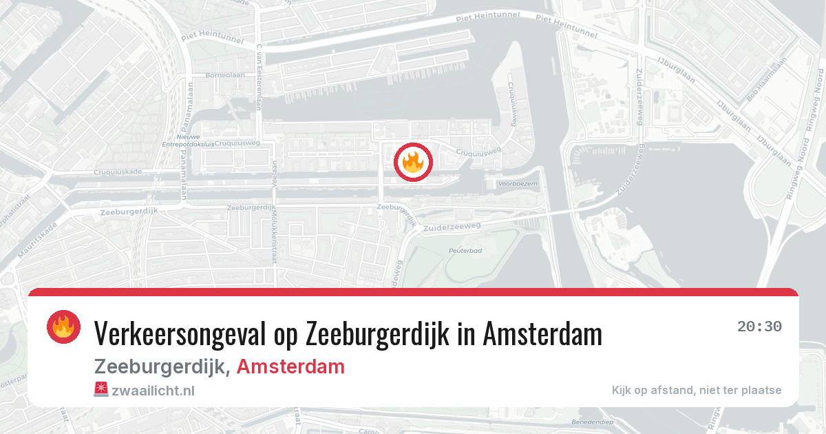 Verkeersongeval op Zeeburgerdijk in Amsterdam — 14 mrt 2026