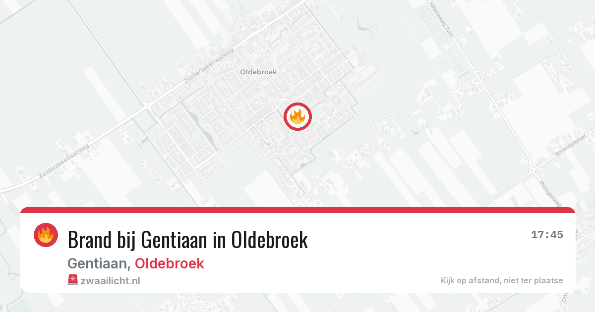 Brand bij Gentiaan in Oldebroek — 11 aug 2026