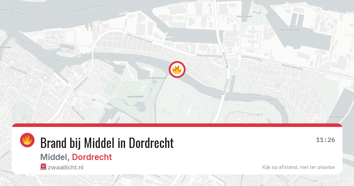 Brand bij Middel in Dordrecht — 10 jul 2026