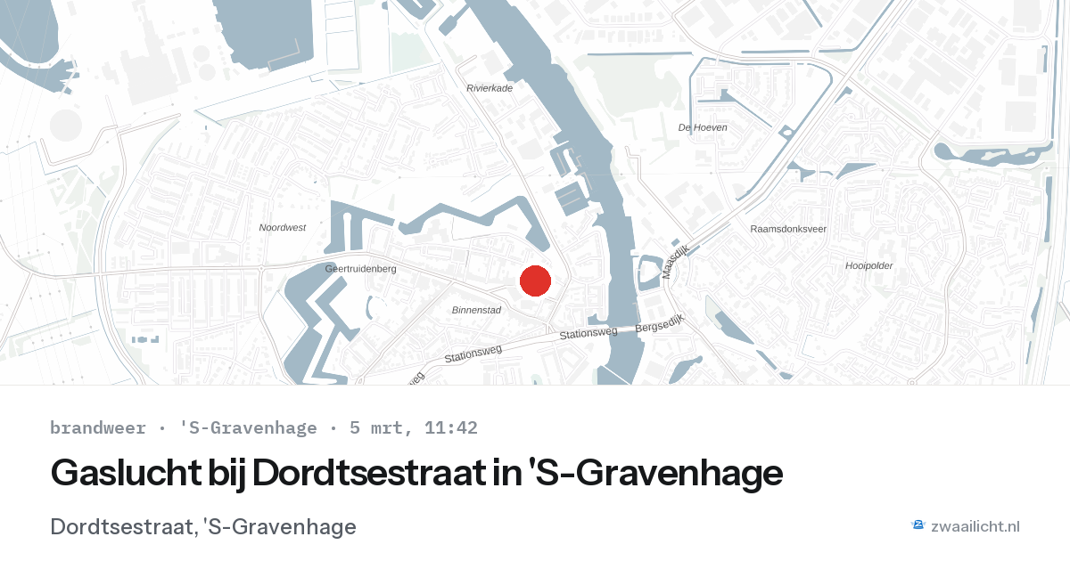 Gaslucht bij Dordtsestraat in 'S-Gravenhage — 5 mrt 2026