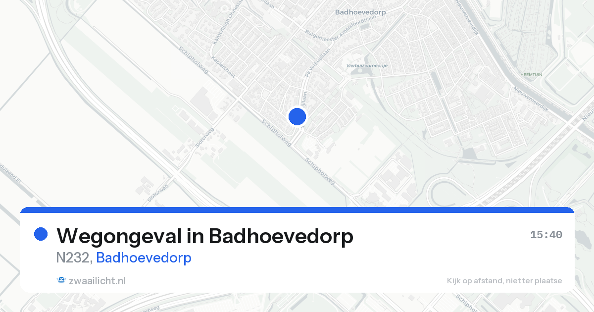 Wegongeval in Badhoevedorp — 22 aug 2026