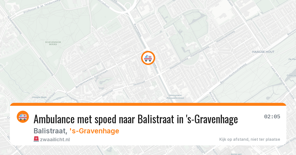 Ambulance met spoed naar Balistraat in 's-Gravenhage — 5 aug 2026