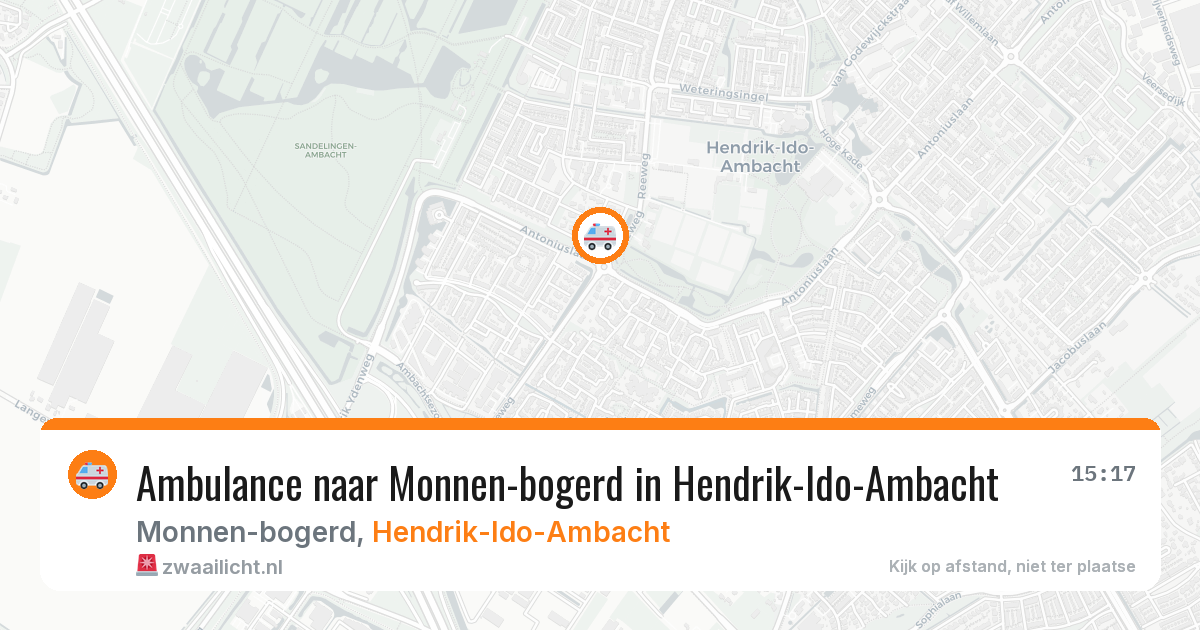 Ambulance naar Monnen-bogerd in Hendrik-Ido-Ambacht — 9 mei 2026