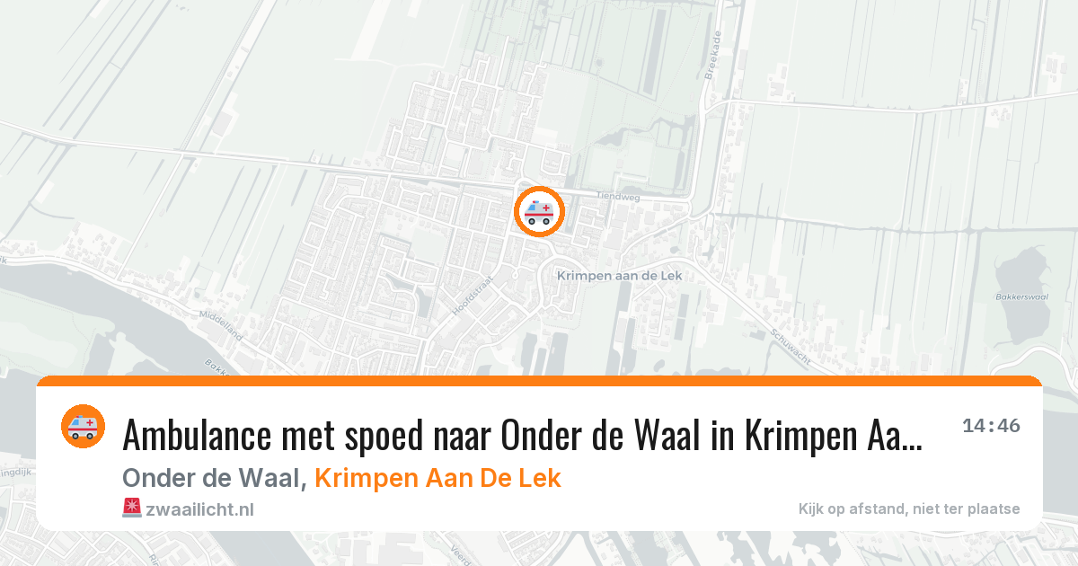 Ambulance met spoed naar Onder de Waal in Krimpen Aan De Lek — 31 mei 2026