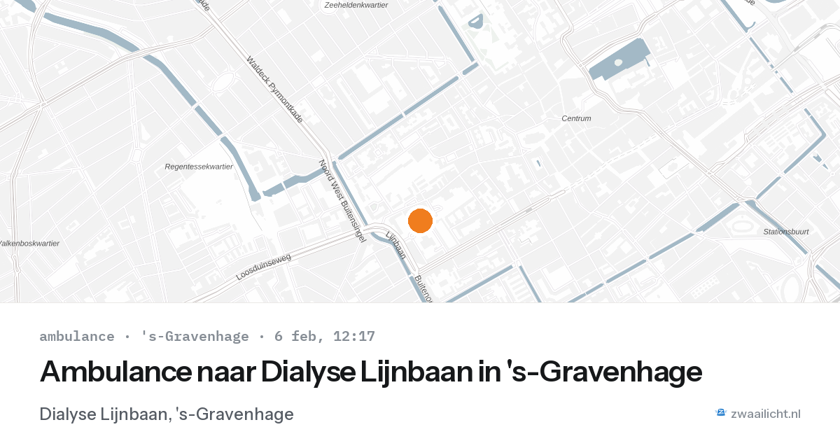 Ambulance naar Dialyse Lijnbaan in 's-Gravenhage — 6 feb 2026