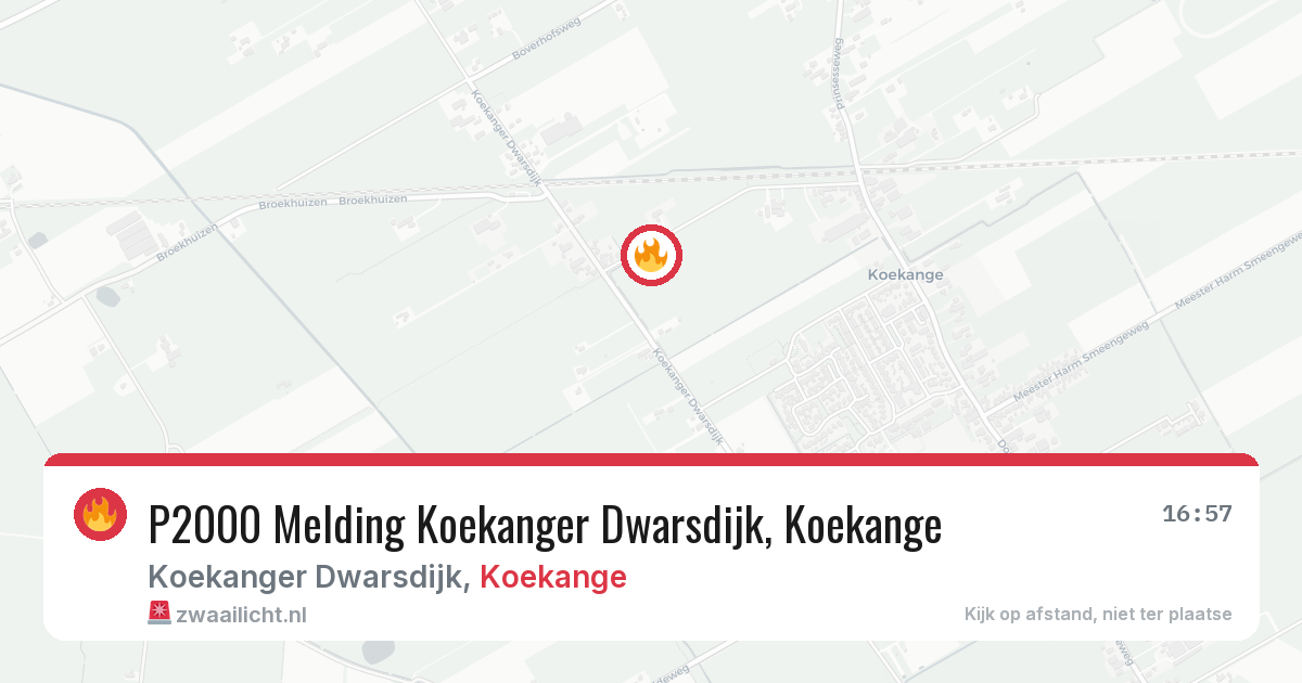 P2000 Melding Koekanger Dwarsdijk, Koekange — 8 jun 2026