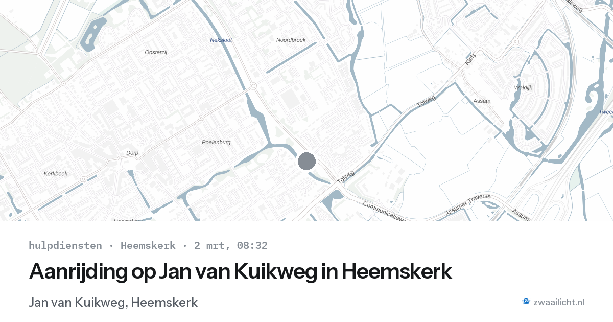 Aanrijding op Jan van Kuikweg in Heemskerk — 2 mrt 2026