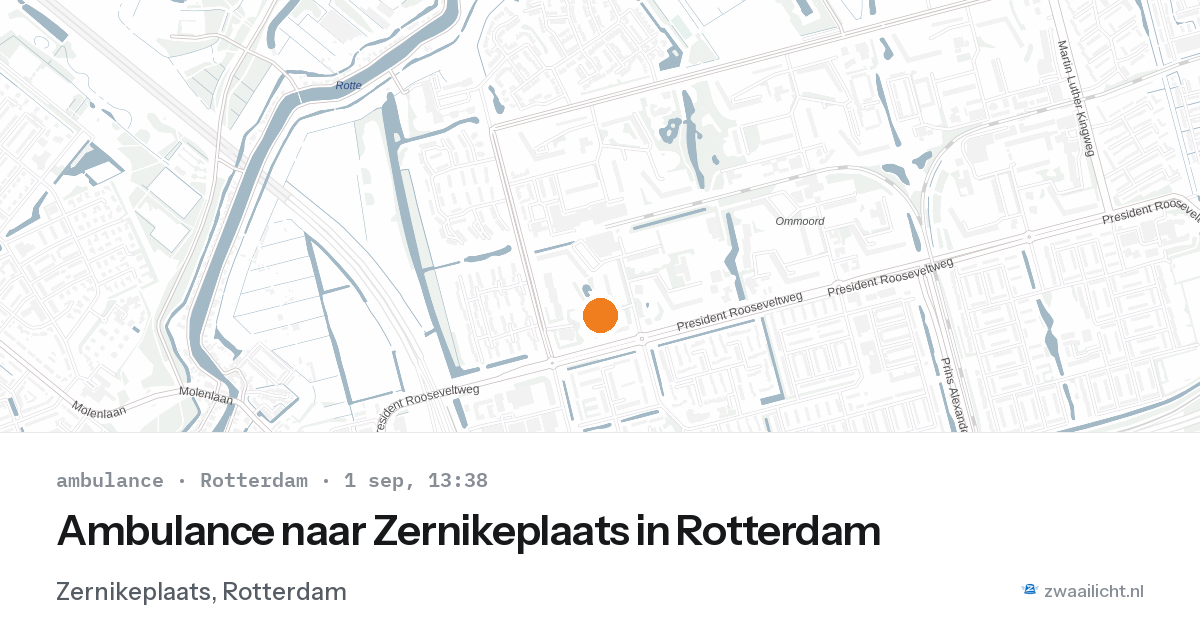 Ambulance naar Zernikeplaats in Rotterdam — 1 sep 2026