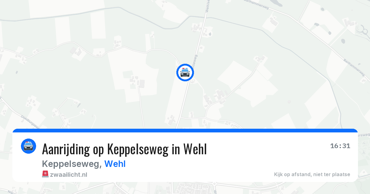 Aanrijding op Keppelseweg in Wehl — 15 mei 2026